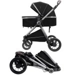 Детская коляска-трансформер Luxmom A4 2в1 (черный)