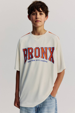 H&M Хоккейная футболка свободного кроя, белый