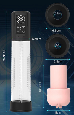 Гидропомпа перезаряжаемая с мастурбацией «SGAN”