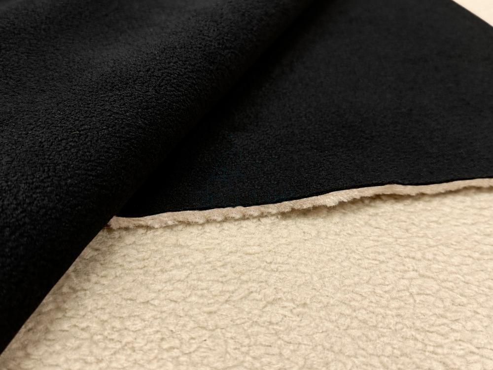 Флис с мехом DTY с TPU, 500 гр/м2, чёрный