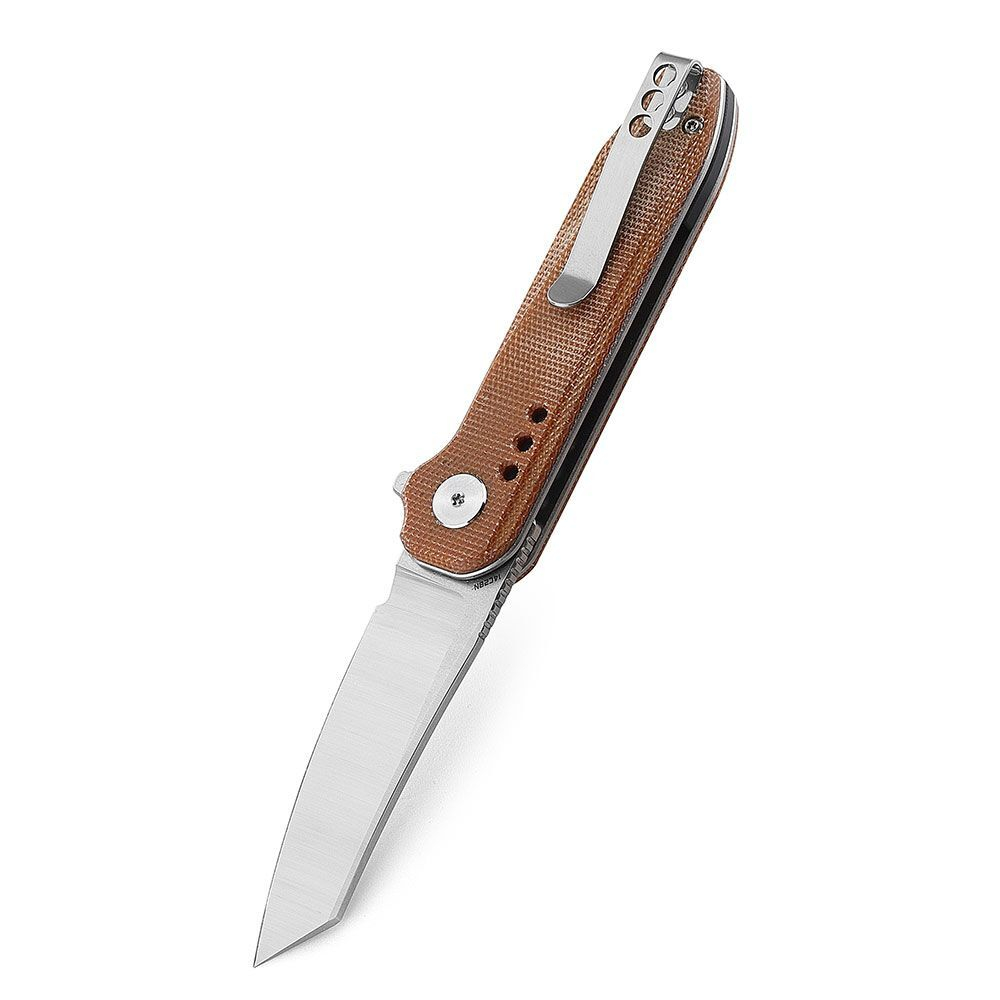 Нож туристический Bestech Syntax сталь 14C28N, рукоять Микарта коричневая