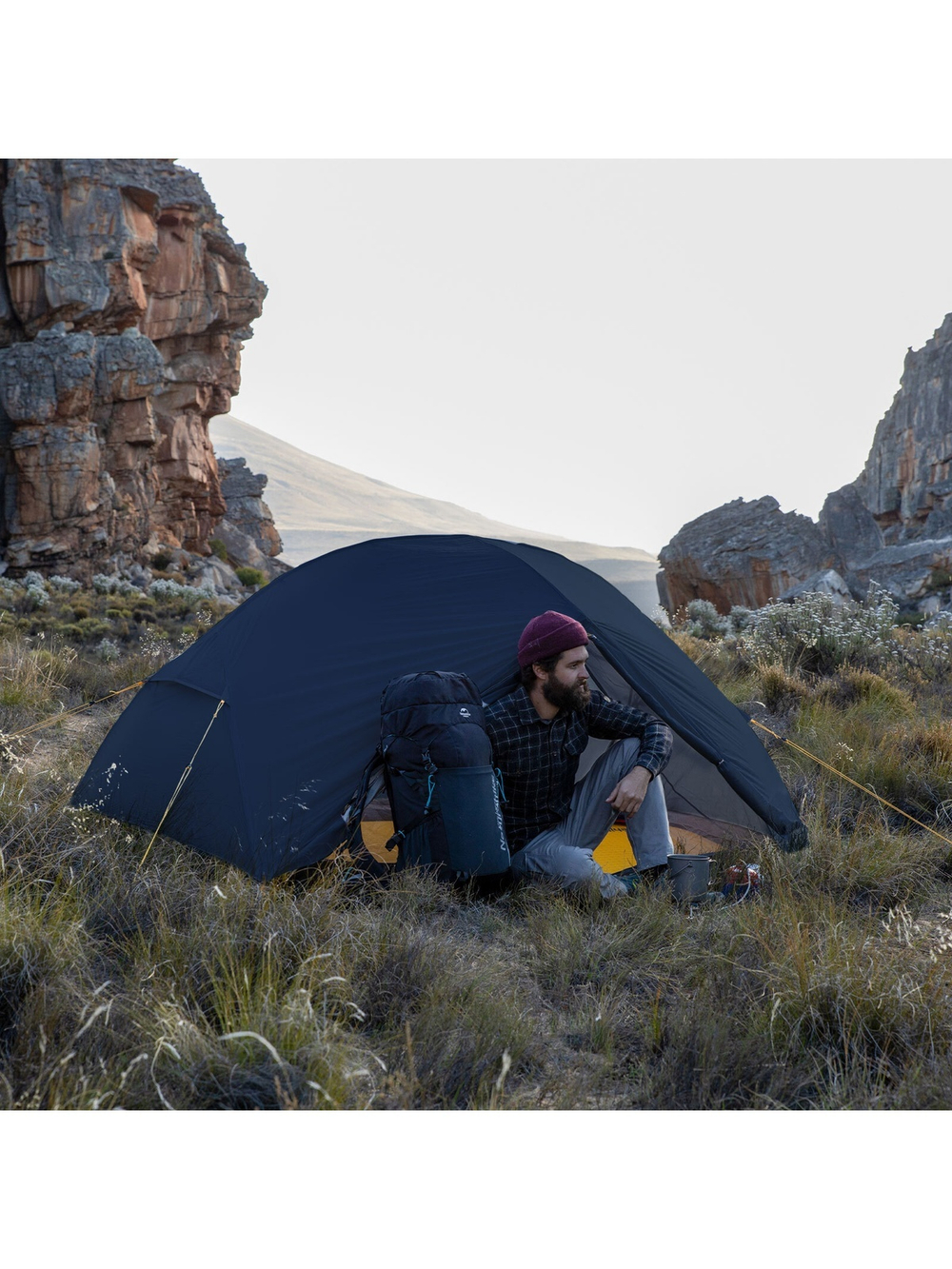 Палатка Naturehike Mongar 2-местная, алюминиевый каркас, сверхлегкая, ярко-синяя