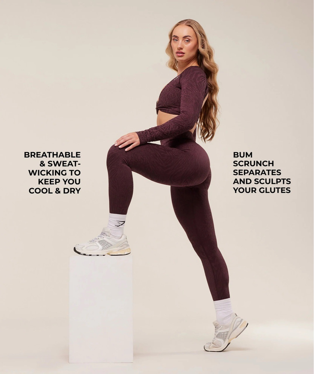 Леггинсы GYMSHARK Adapt Animal Seamless Leggings Cherry
