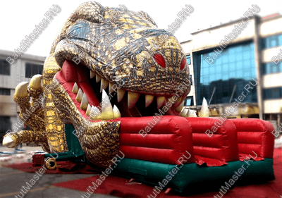 Коммерческий надувной батут "Клыкастый динозавр", 11*9*8 м
