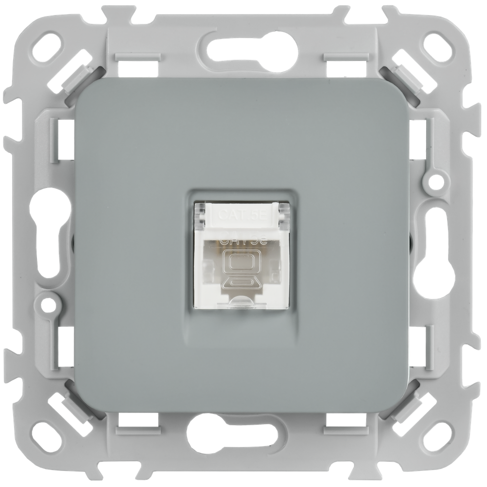 FLITE Розетка компьютерная RJ45 категория 5Е UTP РК5е-1-0-ФлС серый IEK