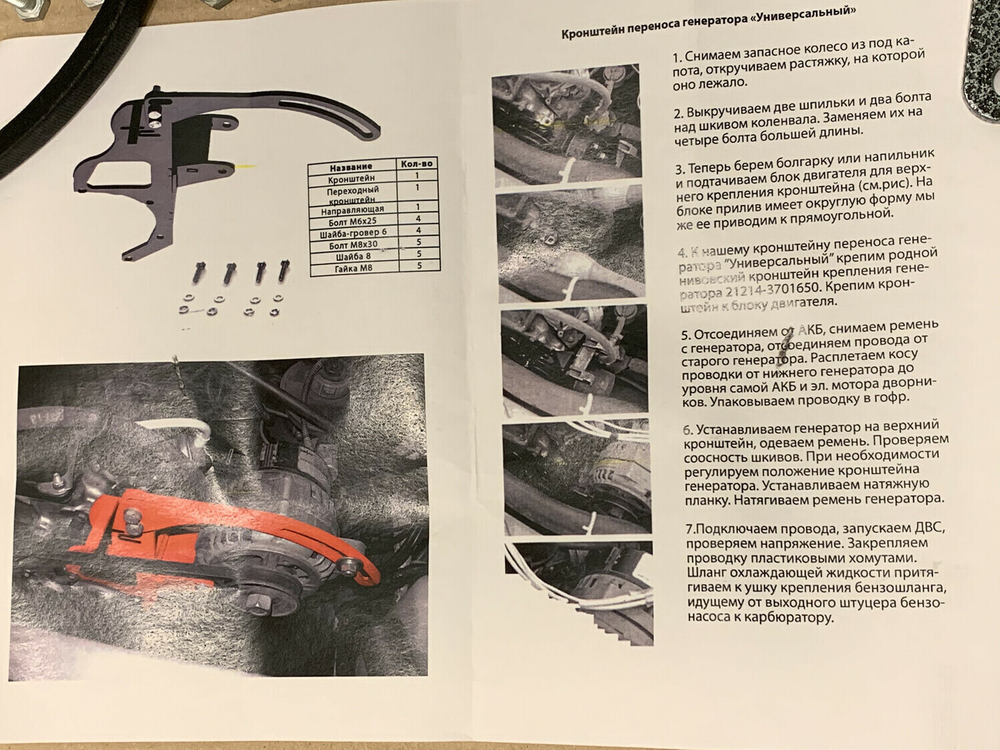 Кронштейн Переноса Генератора Нива 4х4/Легенд