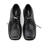HANQIAORIJI Future Collection Cow Split Leather Casual Leather Shoes, Derby Shoes Men"s Black