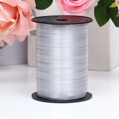 Лента полипропиленовая (0,5 см*250 м) Серебро, Металлик, 1 шт., ДОН БАЛЛОН