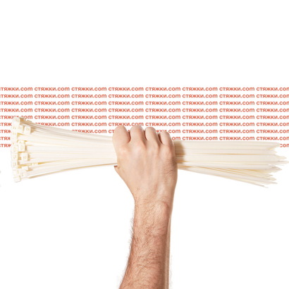 Стяжки морозостойкие Арктик 8х430 белые - 100 шт/уп | Хомуты кабельные морозостойкие