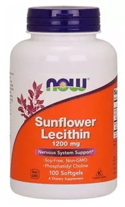 Sunflower lecithin 1200 мг (Лецитин подсолнечный) 100 капсул NOW Foods