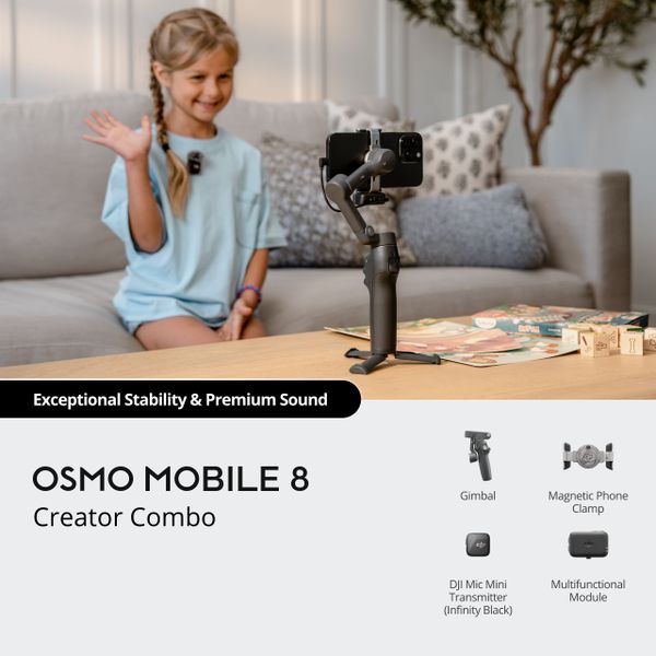 Электрический стабилизатор для смартфона DJI Osmo Mobile 8 Creator Combo Черный | Infinity Black