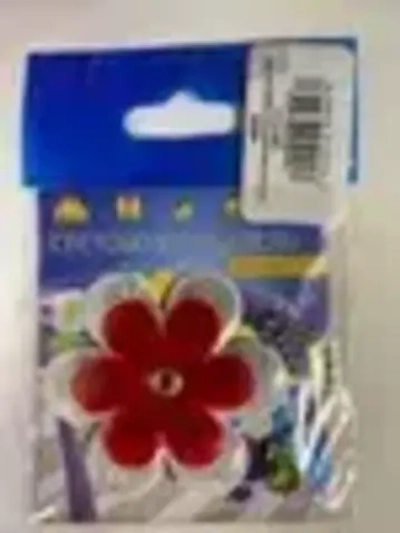 Светоотражатель подвеска Цветочек ПВХ красный-белый