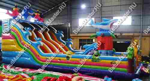 Коммерческий надувной батут "На морском дне" 15*7*8 м