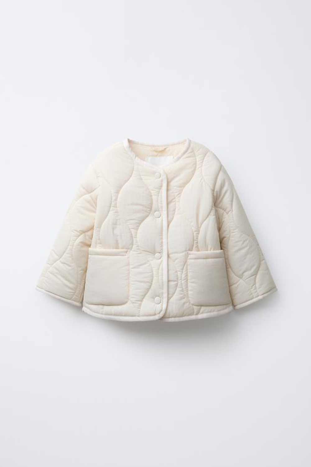 ZARA СТЕГАНАЯ КУРТКА WATER REPELLENT, ЭКРЮ