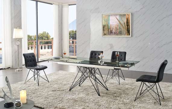 Стол раздвижной Everest 160-220х90 см, закаленное стекло