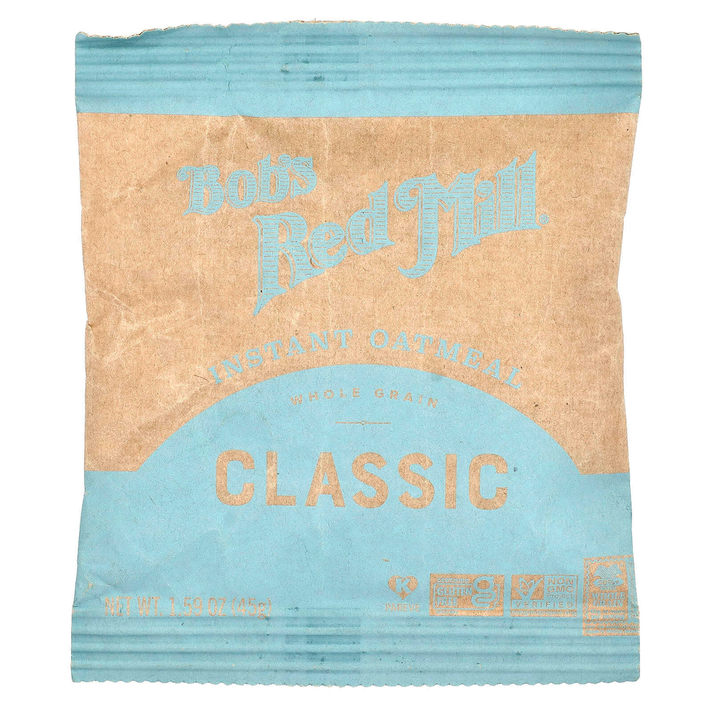 Bob's Red Mill, Овсянка быстрого приготовления, цельнозерновые, классические, 6 пакетиков по 45 г (1,59 унции)
