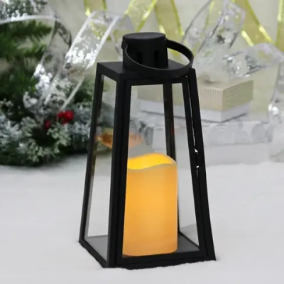 Сувенир с подсветкой «Свеча» 13*13*26 см (работает от 3*ААА), Черный