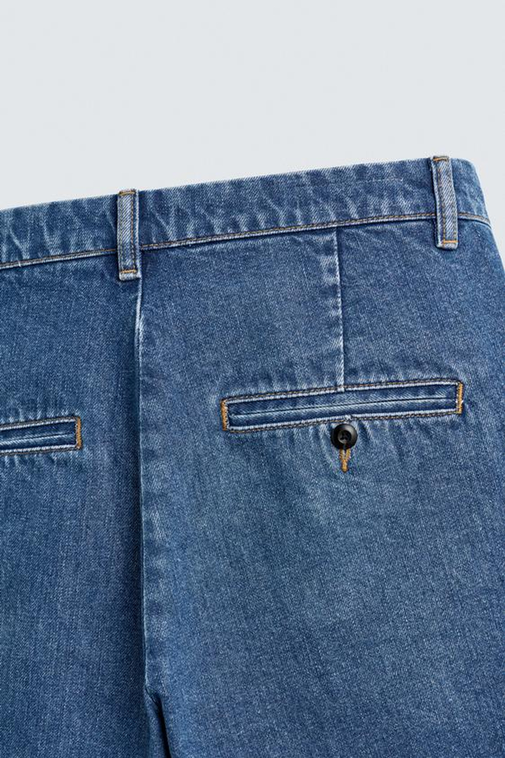 ZARA ДЖИНСОВЫЕ ШОРТЫ-ЧИНОСЫ, ВЫЦВЕТШИЙ СИНИЙ