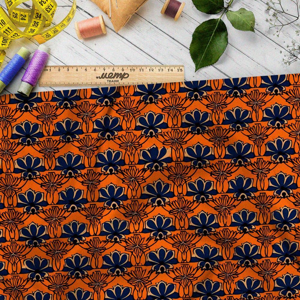 Ткань премиум шелк искусственный Армани пиксельное притяжение