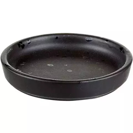 Тарелка «Оникс» с бортом керамика D=11см черный