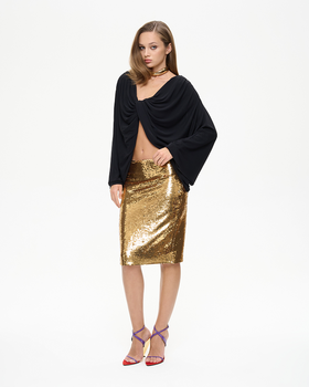 Драпированный топ из трикотажа