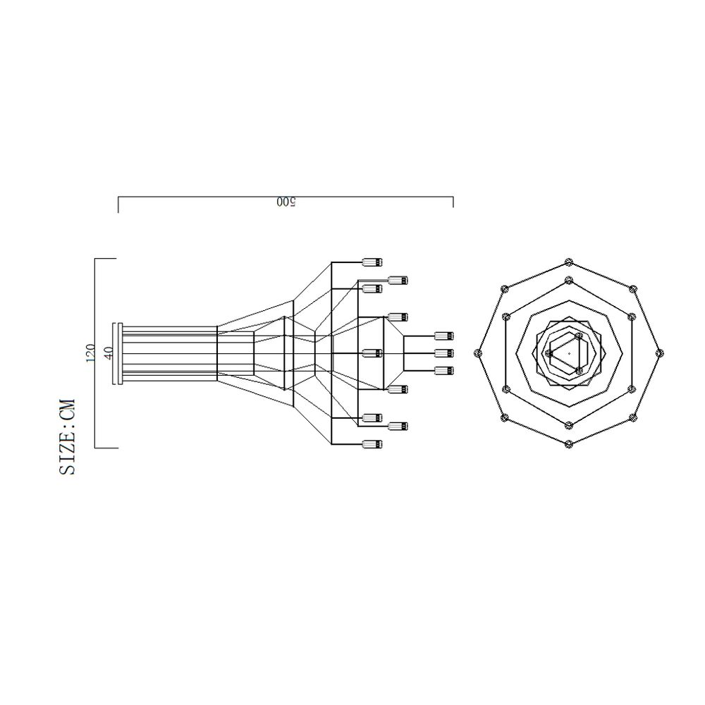 Люстра Via Wireflow Chandelier polyhedral 0315 Suspension lamp