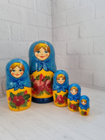 Матрешка 5м 18см цветочная