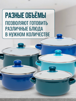 Набор кастрюль 5 шт Морской бриз