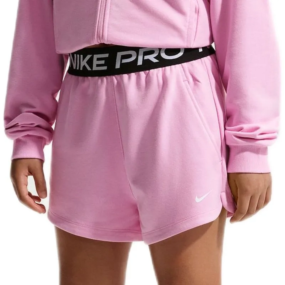Детские шорты Nike Kids Pro Fleece Dri-Fit - pink rise/pink rise/black/white