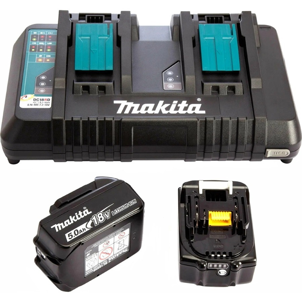 Аккумуляторная батарея 18V 2шт 5Ah + з/у два поста Makita 191L75-3