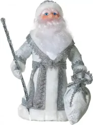 Дед Мороз под елку 40 см серебряный в упаковке, Батик (ДМ-02)