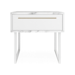 Тумба прикроватная на ножках ROYAL 5201 эко (Мрамор Каррара-Белый-р.золото)