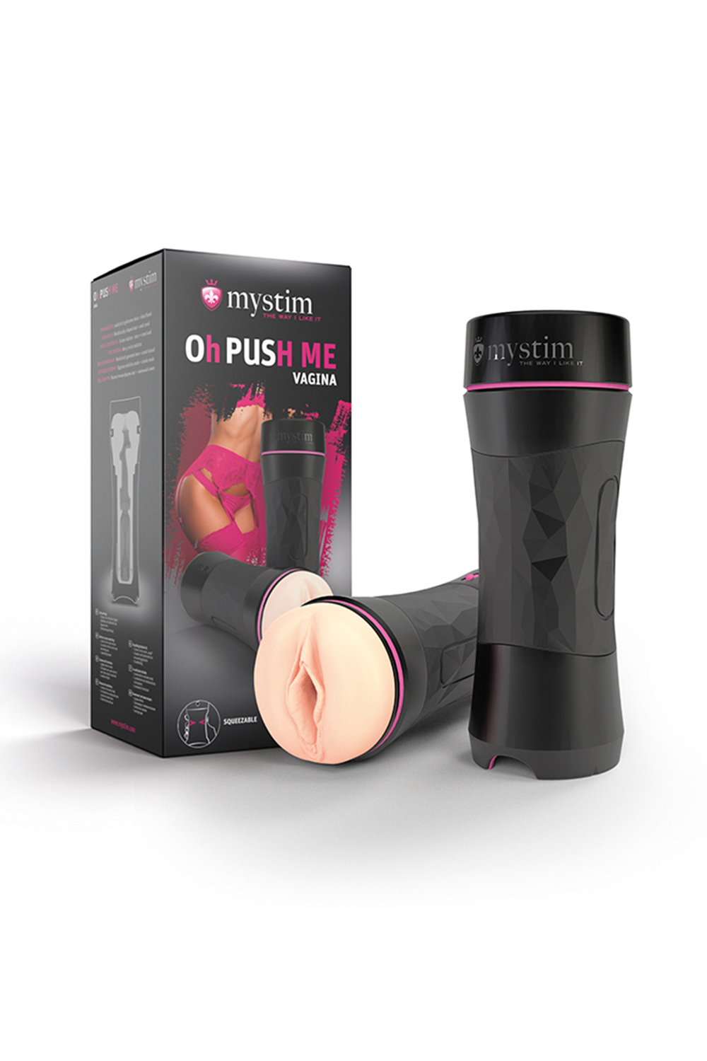 Мастурбатор Mystim OH PUSH ME Vagina,TPE, телесный, 21,5 см