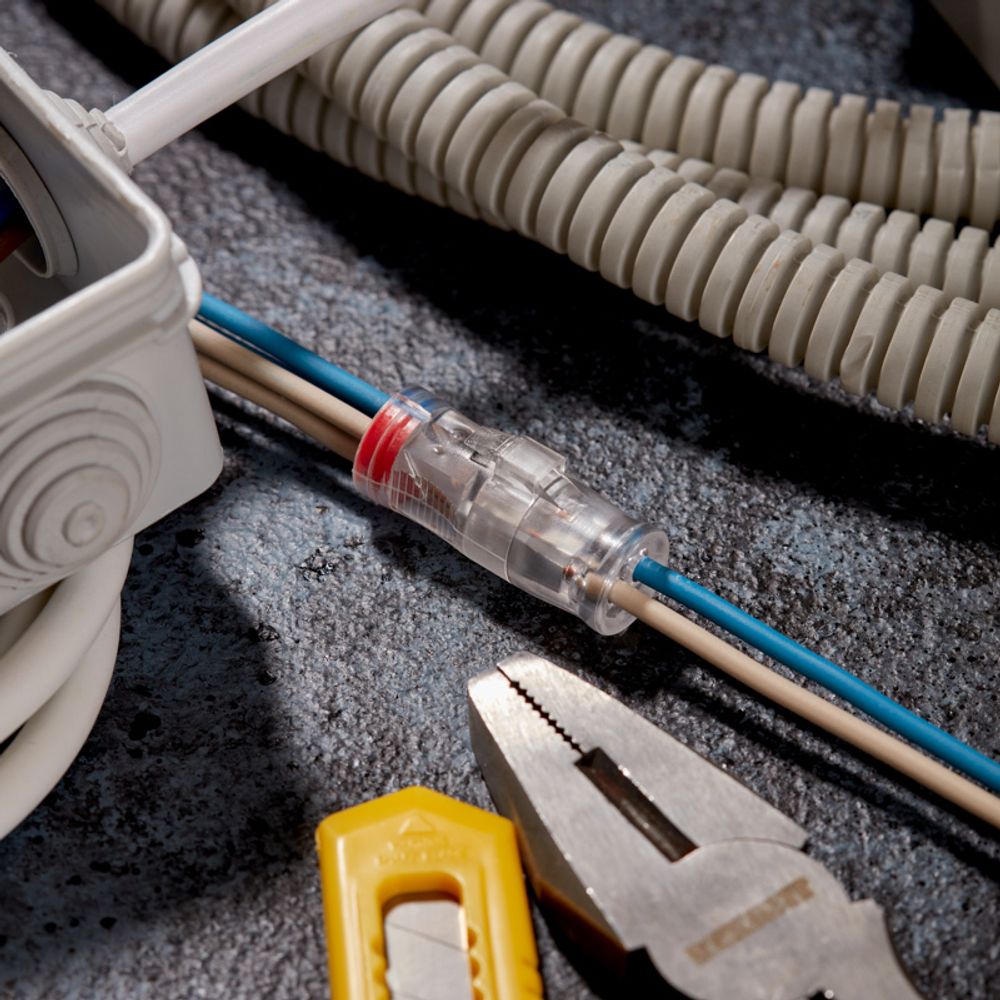 Экспресс-клемма СМК 2273-2x2R проходная разъемная 2 полюса 2х2-проводная 0,5-2,5мм² (50 шт/уп) REXAN