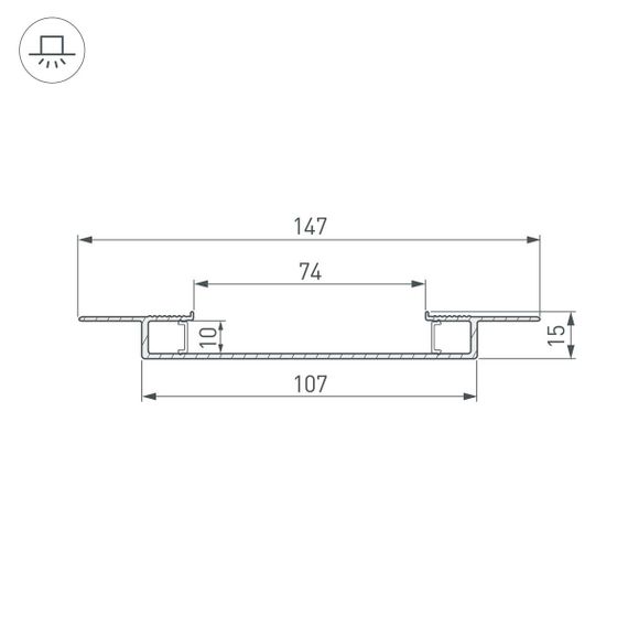 Встраиваемый профиль Arlight Fantom-W75-Dual-2000 White 039946