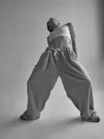 Брюки One Two Baggy Trousers Logo Melange серые