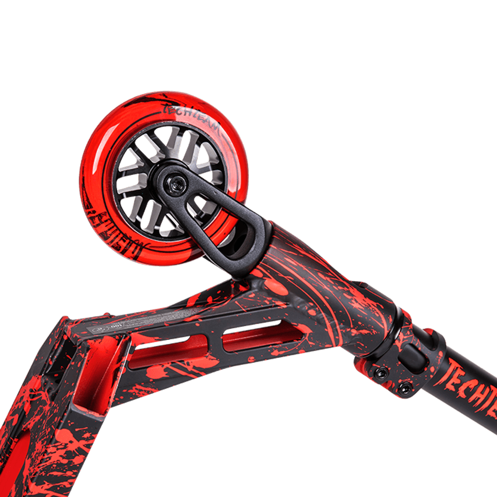 Самокат Tech Team Drop WT red 1/4 (черный с красными брызгами)