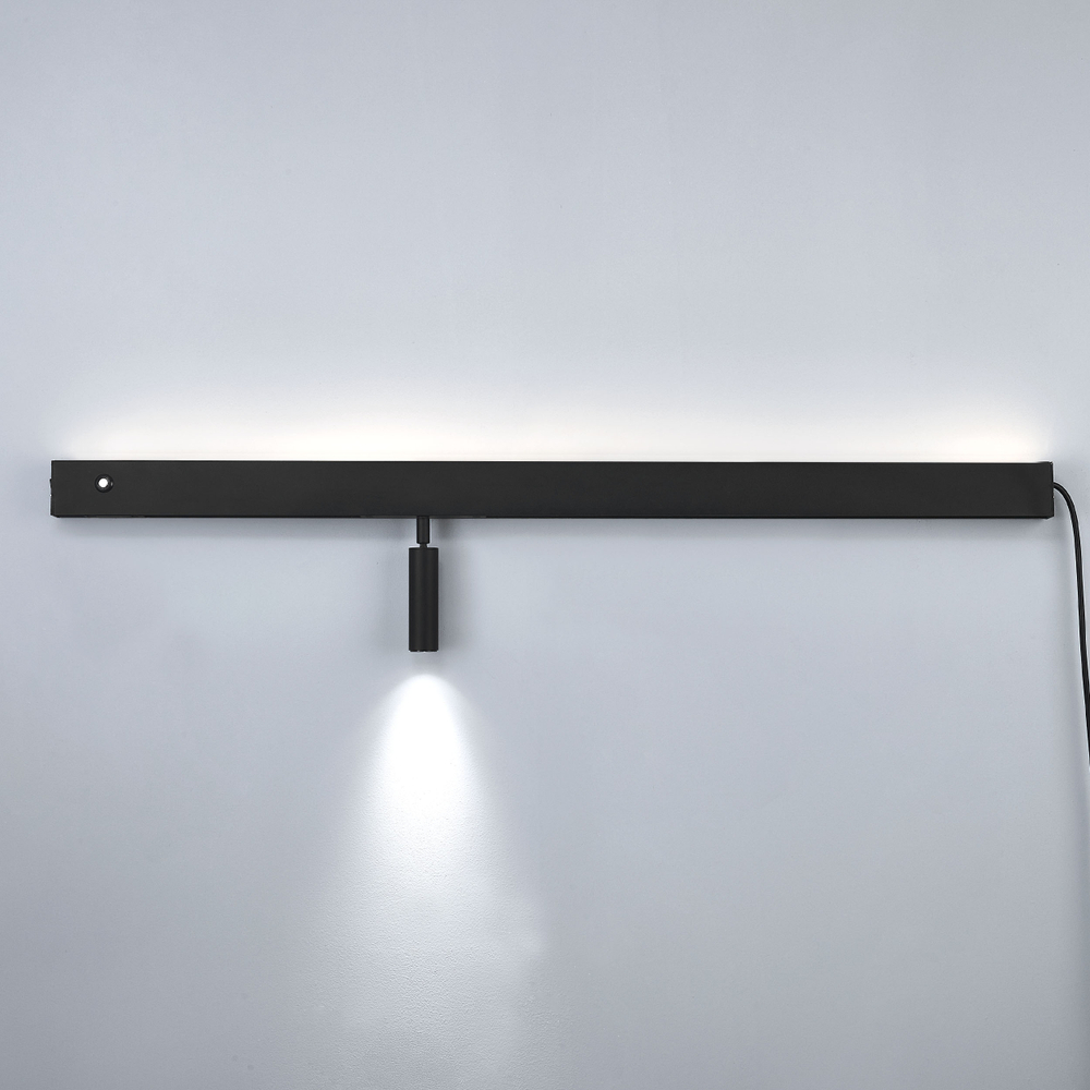 810647 Светильник настенный FIUME SPOT 230V LED 5W(Back light) 130LM 100G+7W(Spot light) 460LM 24G ЧЕРНЫЙ 4000K