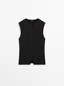 Massimo Dutti Жилет без рукавов, черный