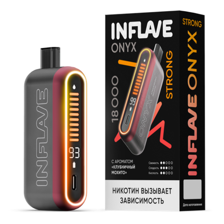 Inflave Onyx Strong Клубничный мохито 18000 затяжек 20мг (2%)