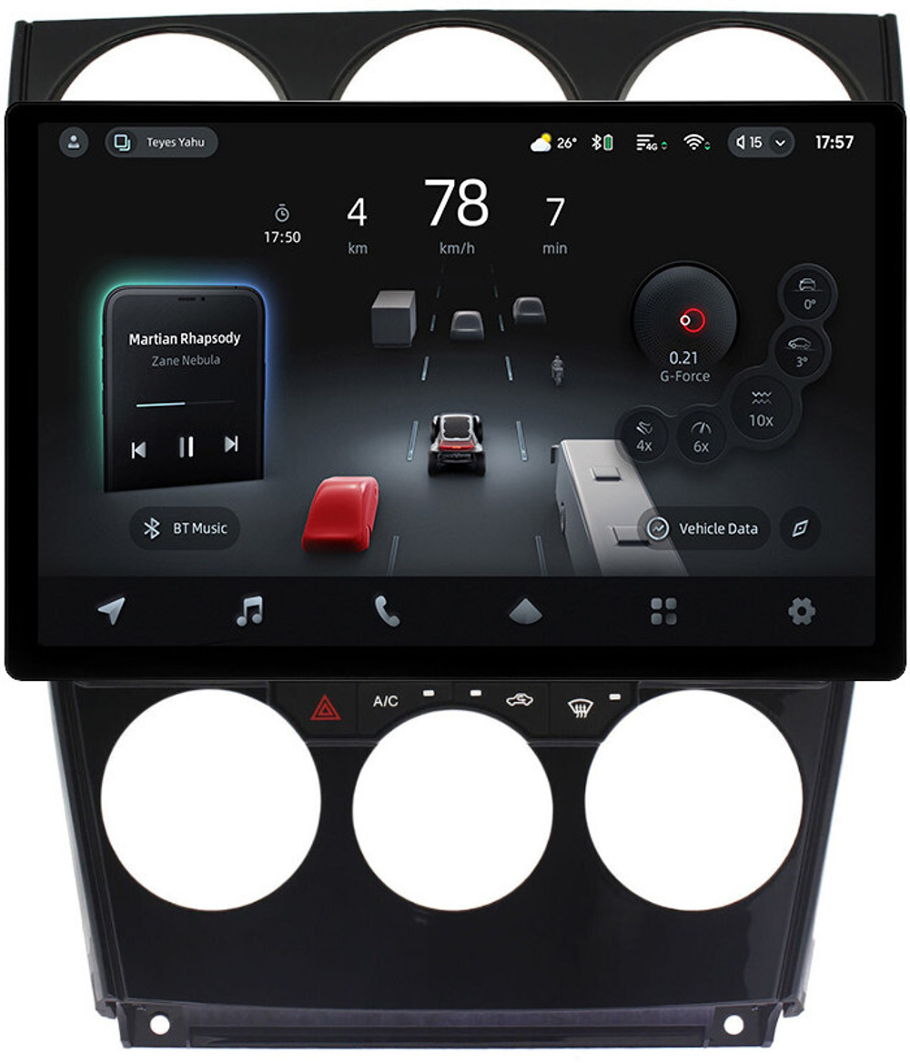 Магнитола для Mazda 6 GG 2002-2007 - Teyes CC4-PRO монитор 13" 2K QLED на Android 13, Snapdragon 778G, 8+128, AI, CarPlay, DSP, 4G SIM-слот