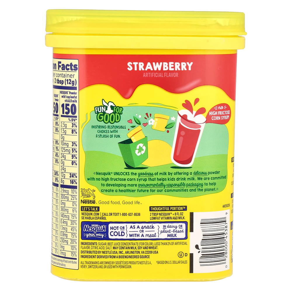 Nesquik, Nestle® в порошке, со вкусом клубники, 266 г (9,38 унции)