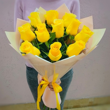 Букет из 11 желтых роз (Кения 60 см)