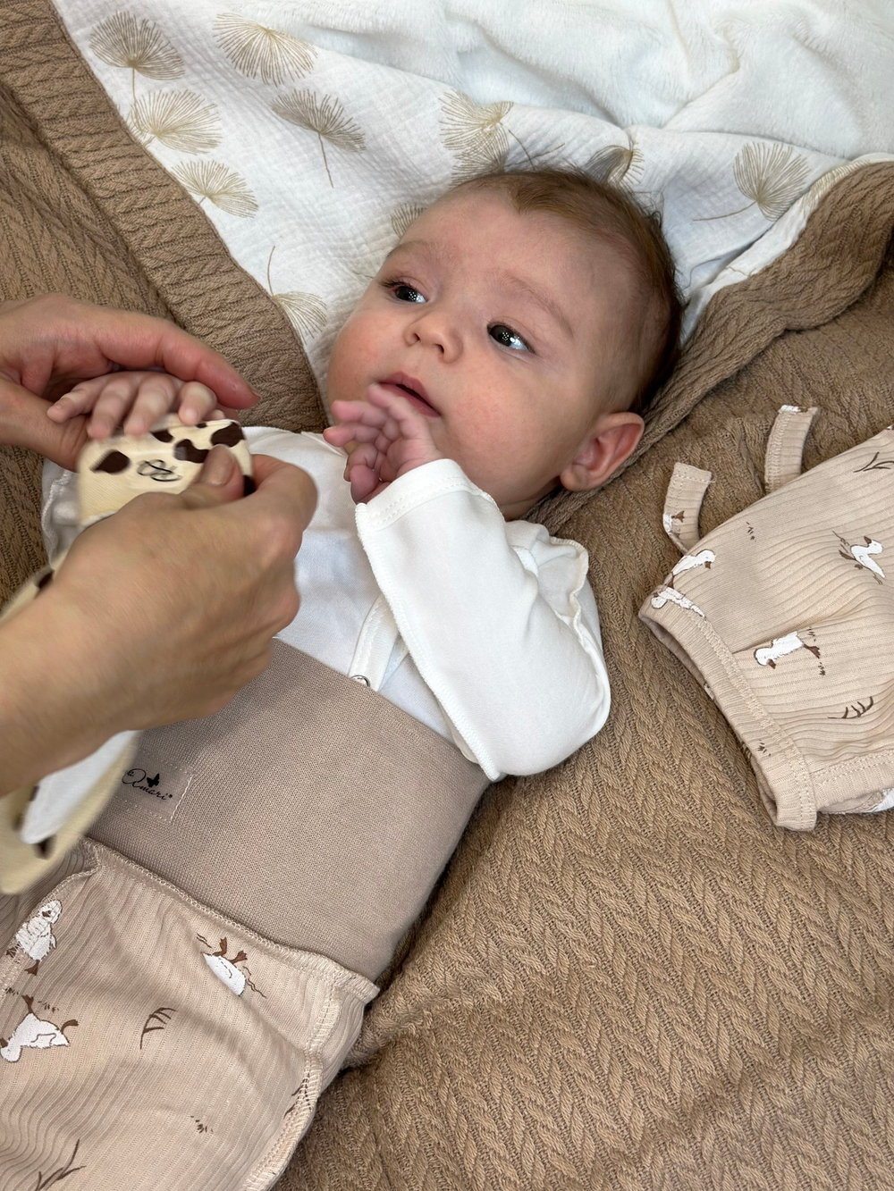 Ползунки швы наружу Утята РУБЧИК Светлый кофе RinaAmari