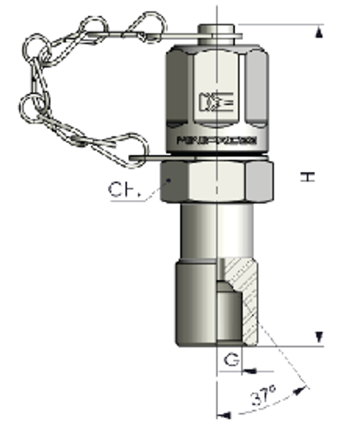 КТ 16x2 - JIC (Г) 7/16-20 (металл.)