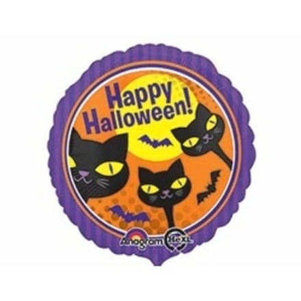 Шар (18"/46 см) Круг, Кошечки Хеллуин 1 шт.