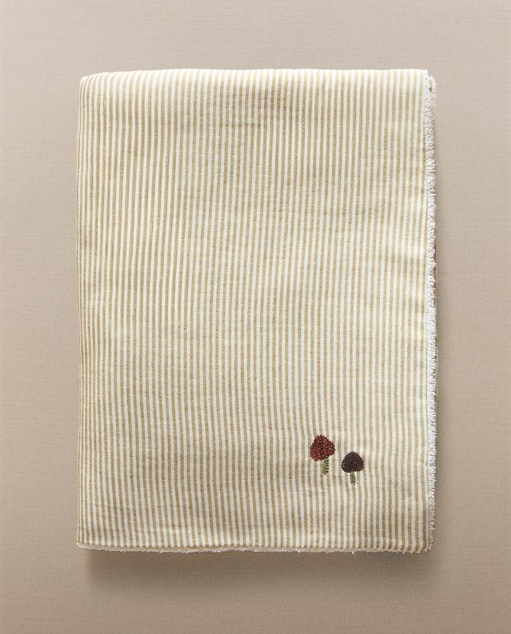 ZARA HOME ДЕТСКОЕ МУСЛИНОВОЕ ПОЛОТЕНЦЕ В ПОЛОСКУ, ЗЕЛЕНЫЙ