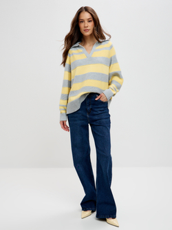 Свитер поло с V-образным вырезом