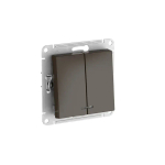 ATLASDESIGN 2-клавишный ВЫКЛЮЧАТЕЛЬ с подсветкой, сх.5а, 10АХ, мех., быстрозажим. клем., МОККО