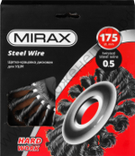 MIRAX 175 мм, жгутированная стальная проволока, 0.5 мм, Щетка-крацовка дисковая (35140-175)